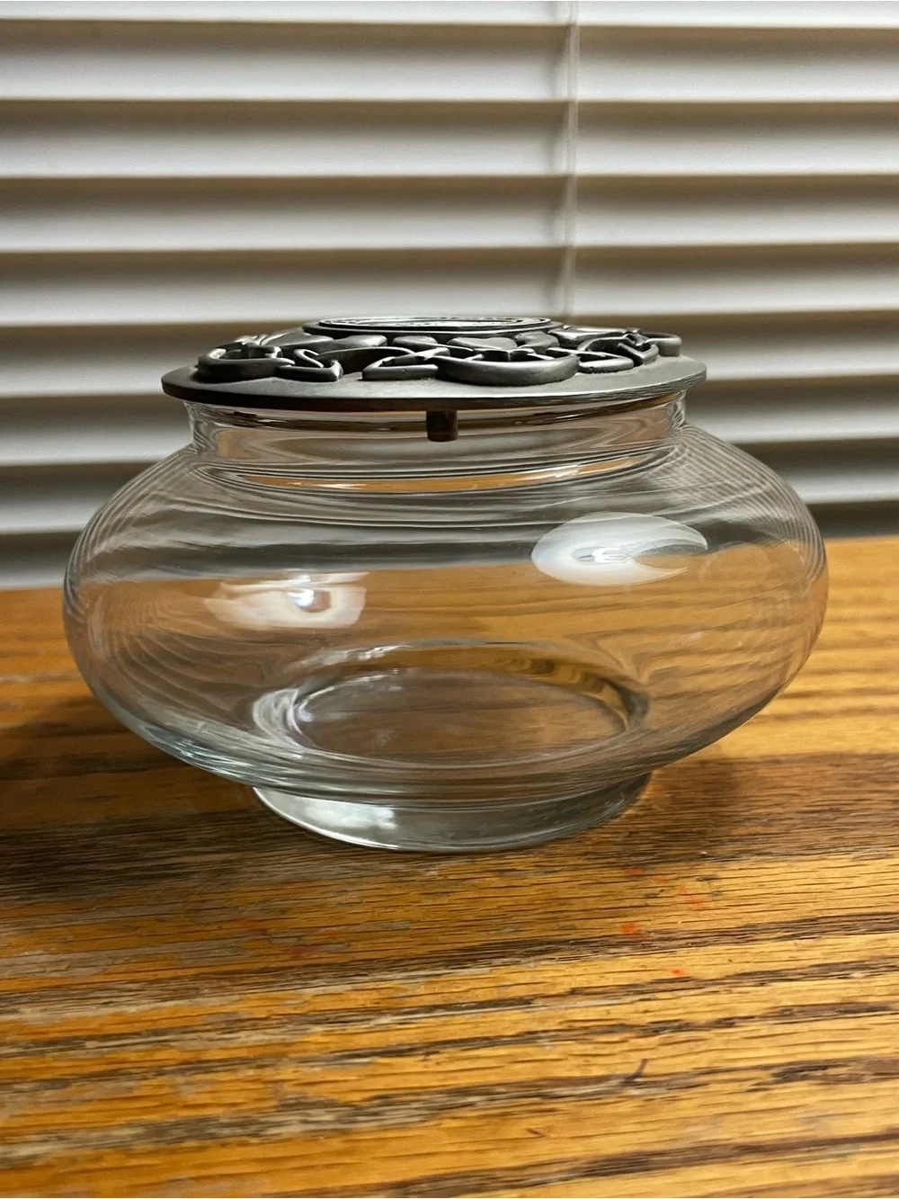 Richard Nixon Library & Birthplace Fort Pewter Glass Jar with Metal Lid